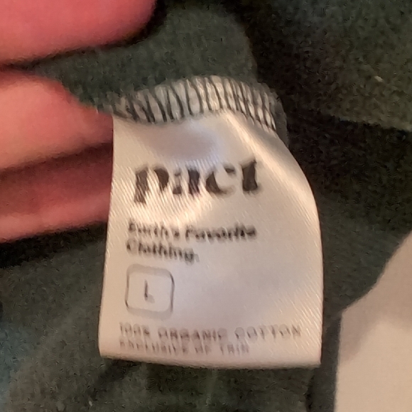 Airplane Pact Black and Green Women's Cowl Neck Colorblock Organic CottonSweater - Picture 4 of 4